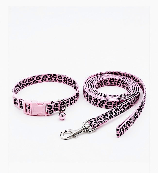 LEOPARD LEASH & COLLAR