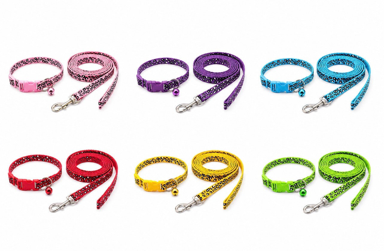 LEOPARD LEASH & COLLAR
